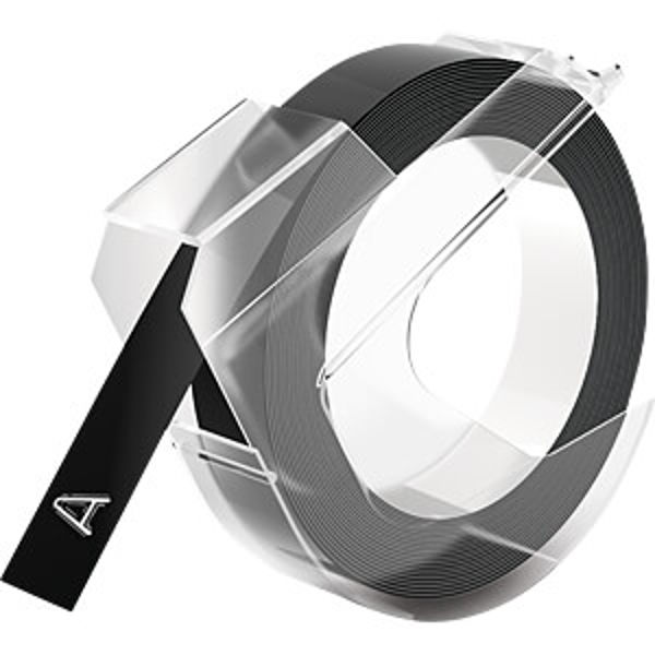 Picture of DYMO 9MM X 3 METERS WHITE ON BLACK EMBOSSING TAPE